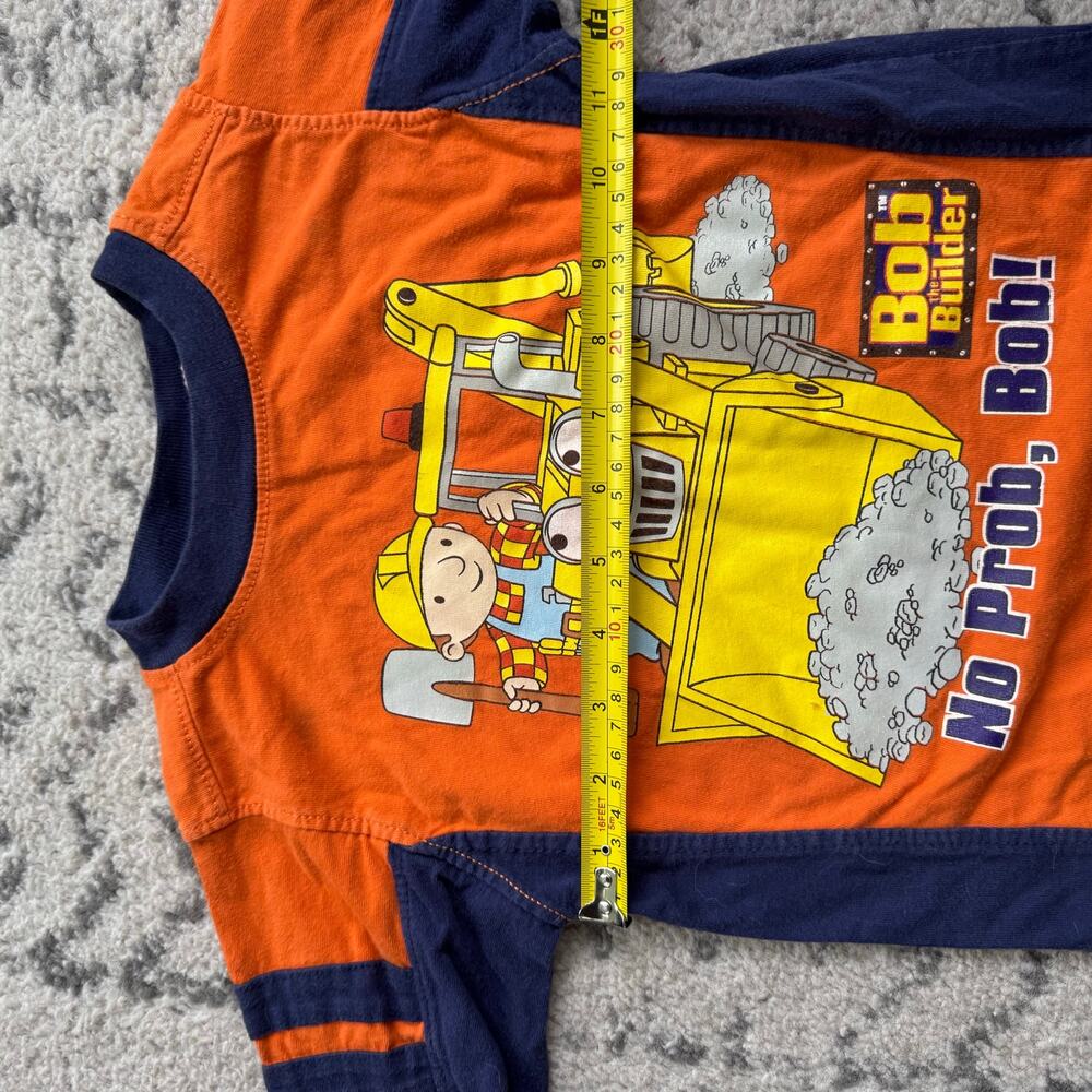 Vtg Y2K Bob the Builder “No Prob Bob” Orange and Navy Long Sleeve Shirt Size 3T - Picture 7 of 7